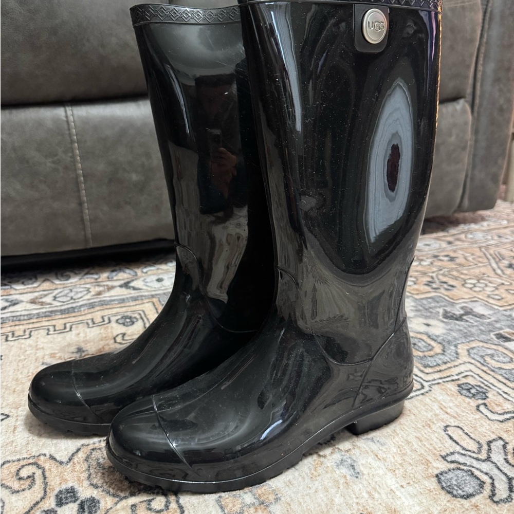 UGG Glossy Black Waterproof Boots